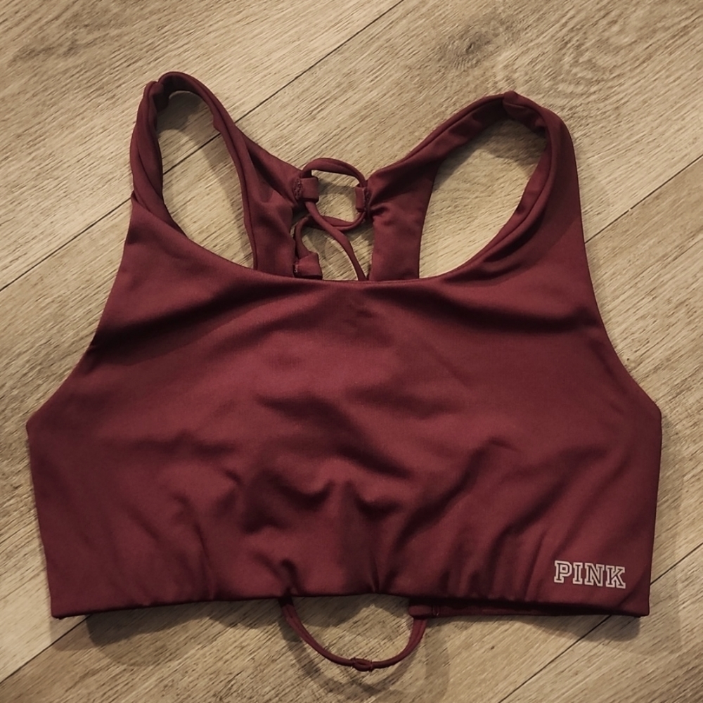 Pink burgundy sports bra size large